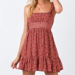Floral Red Summer Dress
